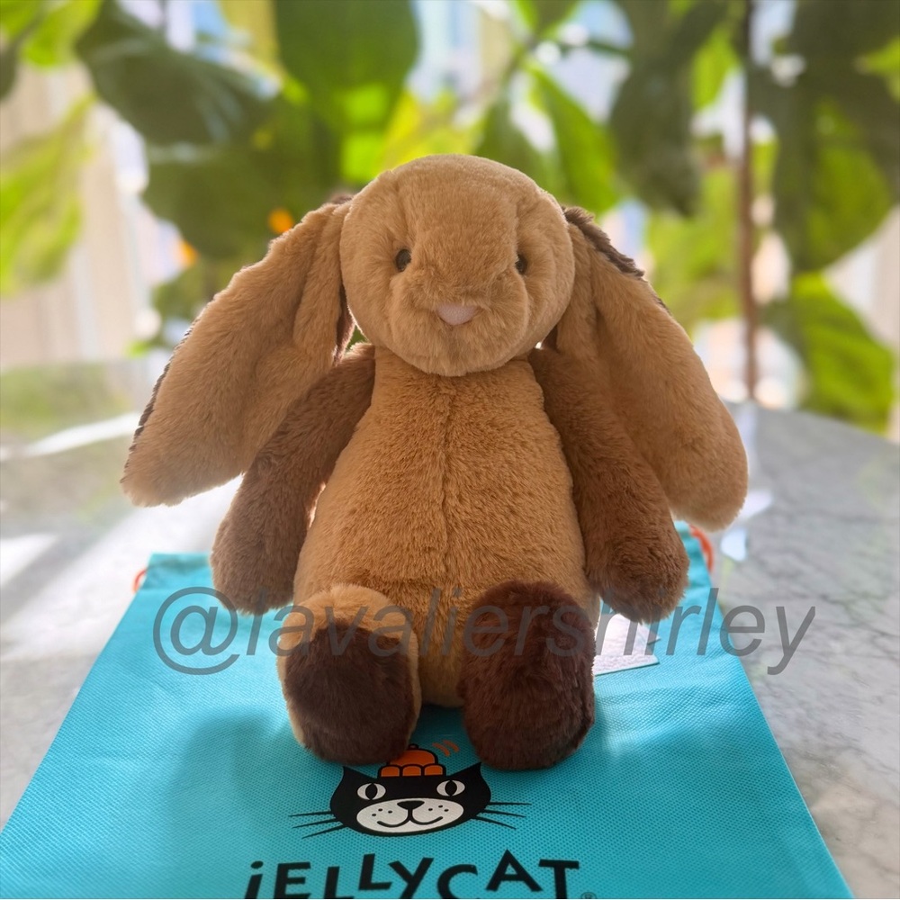 Jellycat Bashful Patchwork Brown Bunny NWT Authentic